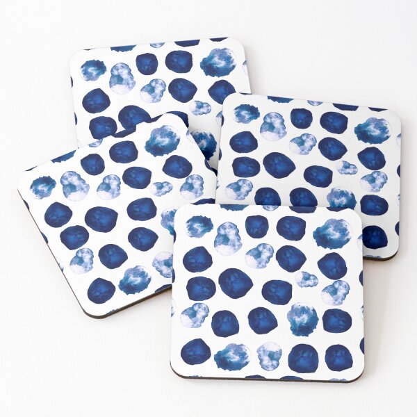 Item preview, Prussian blue and blush dots  designed and sold by Artbylees.