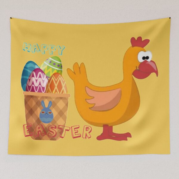 Item preview, Happy Easter Chicken And Easter Eggs designed and sold by Andjela Bakos.