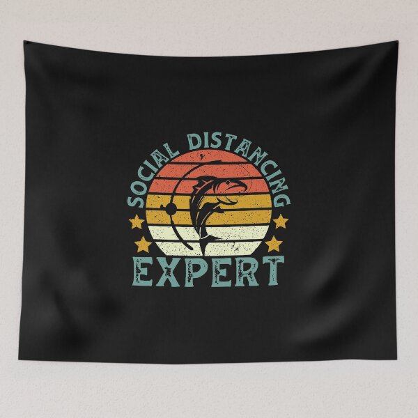 Item preview, Vintage Retro Fishing Social Distancing Expert designed and sold by DreamColor.