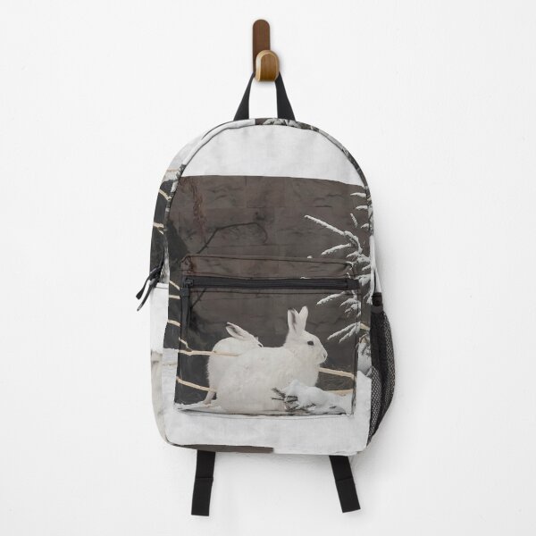 Item preview, two white hare sitting in the snow designed and sold by nataliavavilina.