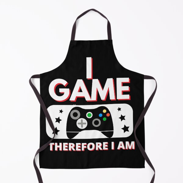 Item preview, I Game Therefore I Am. Gamer humor designed and sold by GamerTogs.