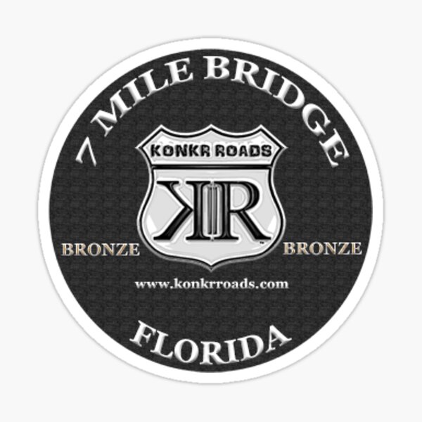 Item preview, Konkr Roads 7 Mile Bridge to the Keys Florida TourTag Helmet Decal designed and sold by KonkrRoads.