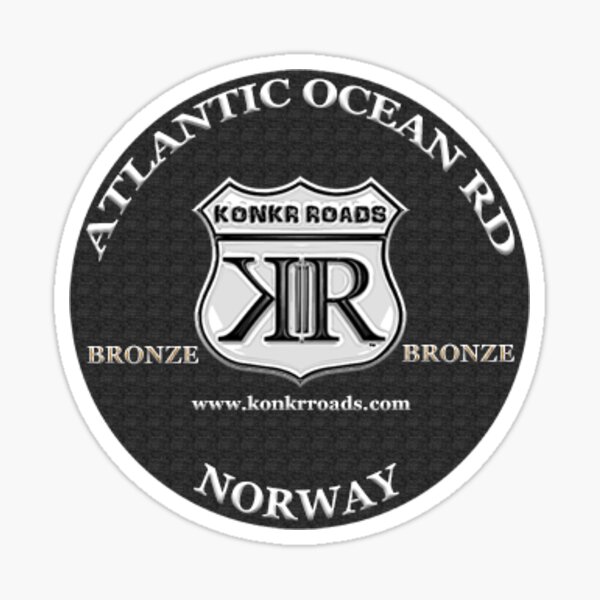 Item preview, Konkr Roads Atlantic Ocean Road Norway TourTag Helmet Decal designed and sold by KonkrRoads.