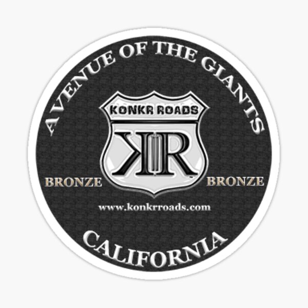 Item preview, Konkr Roads Avenue of the Giants California TourTag Helmet Decal designed and sold by KonkrRoads.