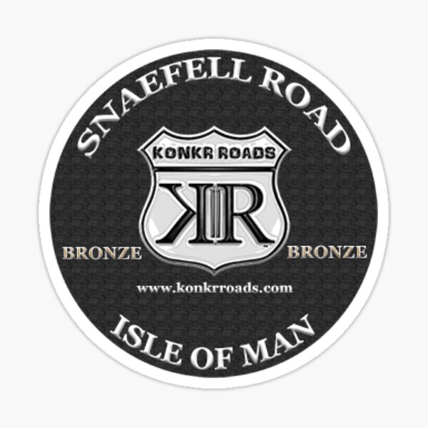 Item preview, Konkr Roads Snaefell Mountain Road Isle of Man TourTag Helmet Decal designed and sold by KonkrRoads.