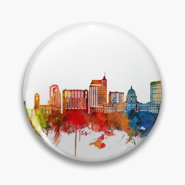 Item preview, boise skyline watercolor designed and sold by BekimART2.