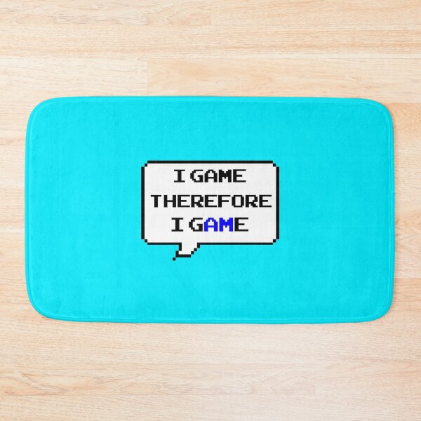 Item preview, I game therefore I am funny I game thefore I GAME pun gamer Classic retro arcade style Black, Bright Blue and White speech bubble (retro bright blue mode) designed and sold by Deegital18.