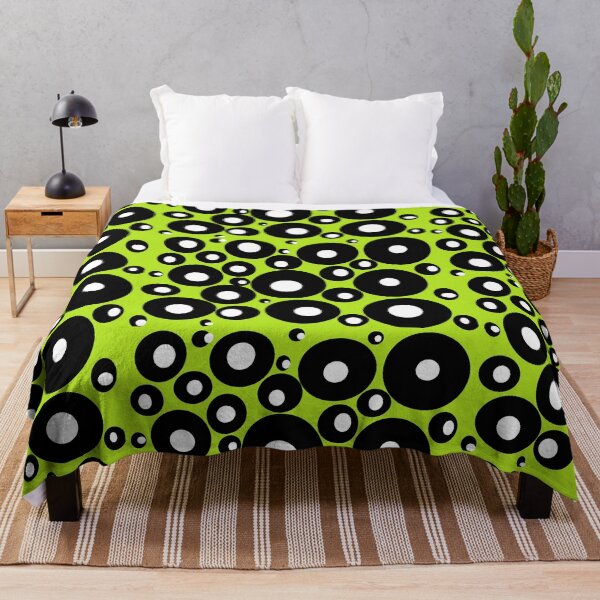 Item preview, Black and White Circles Print on Lime designed and sold by ArtIAM8.