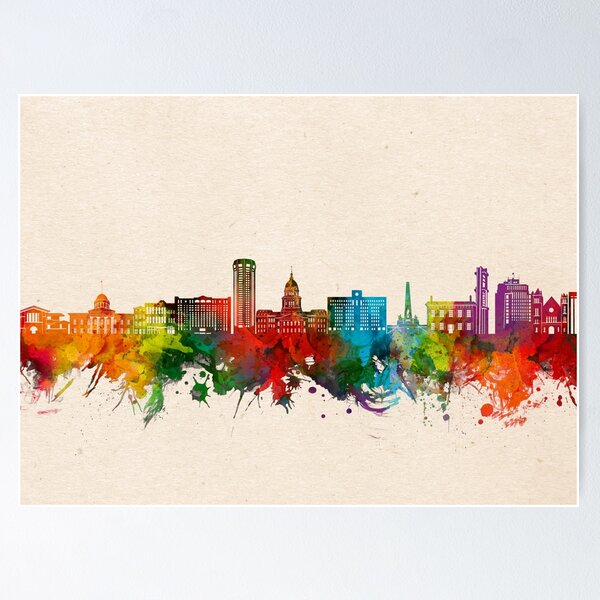 Item preview, springfield skyline watercolor designed and sold by BekimART2.