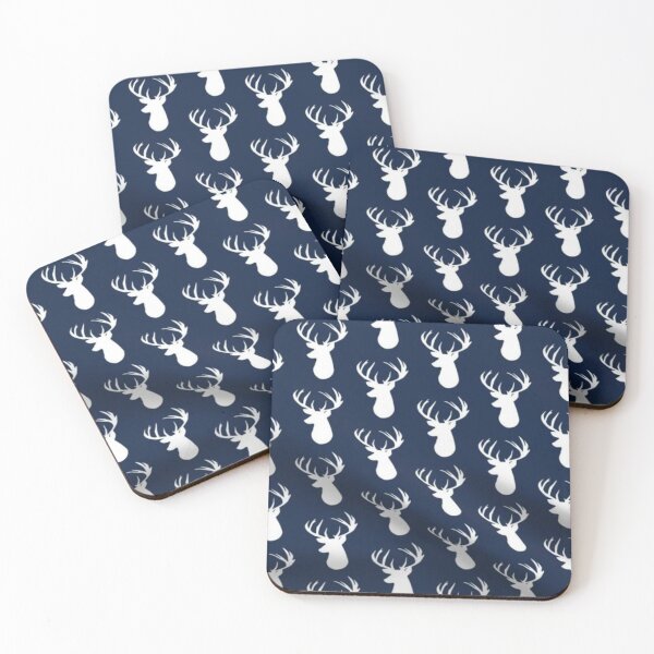 Item preview, Deer Fabric - Navy Deer Head Custom Fabric  designed and sold by wardrop24.