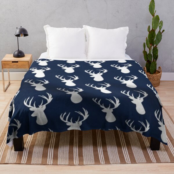 Item preview, Deer Fabric - Navy Deer Head Custom Fabric  designed and sold by wardrop24.