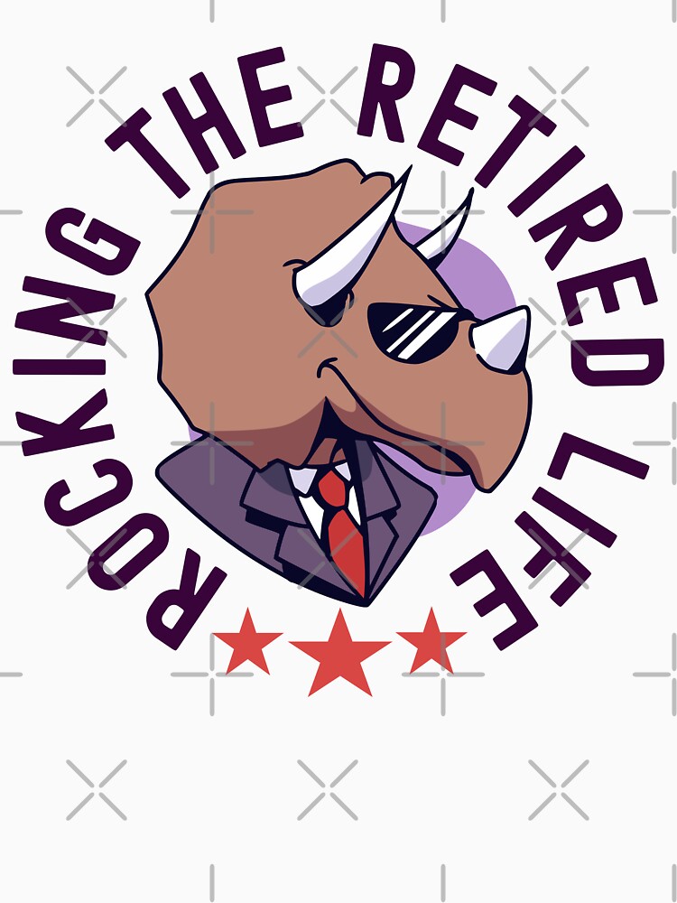 Rocking The Retired Life Funny Dinosaur in Suit With Sunglasses by CWartDesign