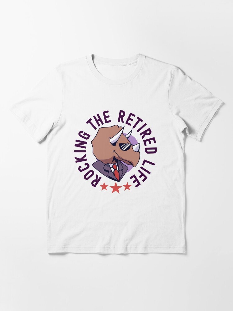 Alternate view of Rocking The Retired Life Funny Dinosaur in Suit With Sunglasses Essential T-Shirt