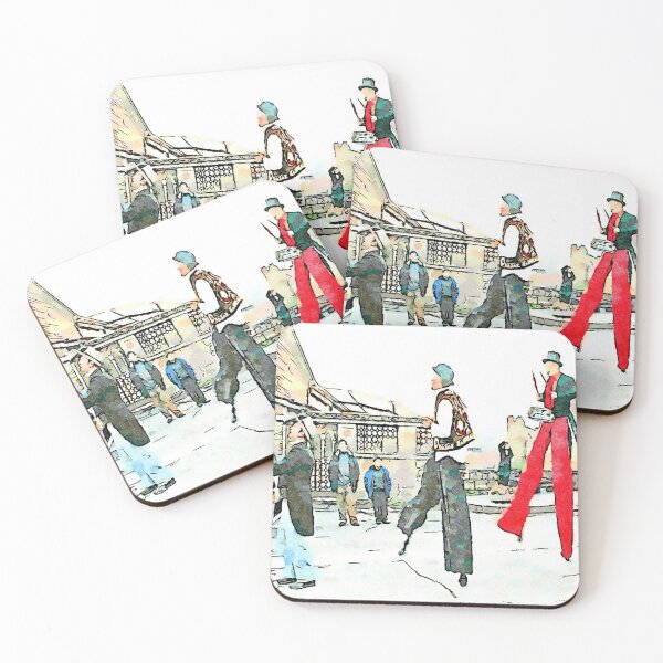 Item preview, Barbarano Romano: three acrobats and two boys designed and sold by Giuseppe Cocco.