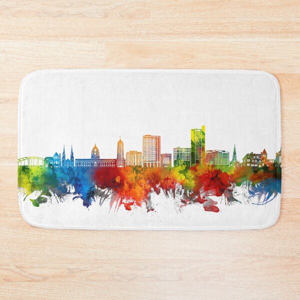 Item preview, fort wayne skyline watercolor designed and sold by BekimART2.