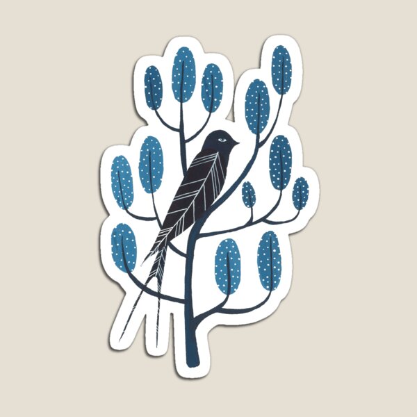 Polka dot swallow, indigo blue Magnet
