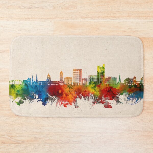 Item preview, fort wayne skyline watercolor 2 designed and sold by BekimART2.