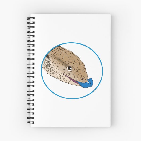 Item preview, blue-tongue skink with blue, round frame designed and sold by TateandDad.