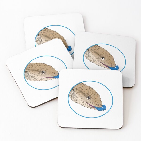 Item preview, blue-tongue skink with blue, round frame designed and sold by TateandDad.