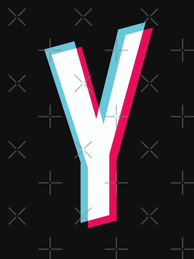 "Letter Y Tik Tok Style Glitch Effect Blue White Red" T-shirt For Sale ...