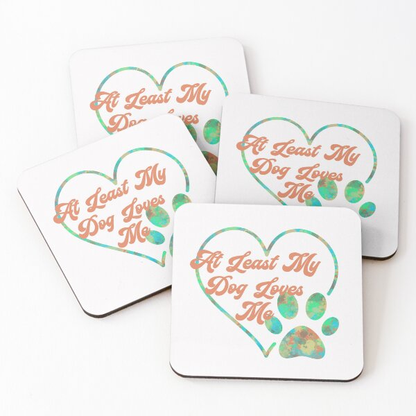 Item preview, Copy of At least my dog loves me colorful drops heart and paw shape designed and sold by AMSonArt.