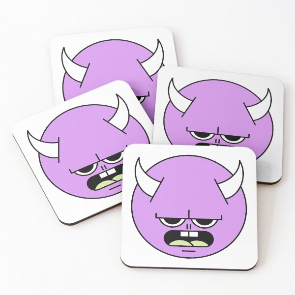 Item preview, Cynical Grumpy Purple Cute Monster Emoji designed and sold by PosterpartyCo.