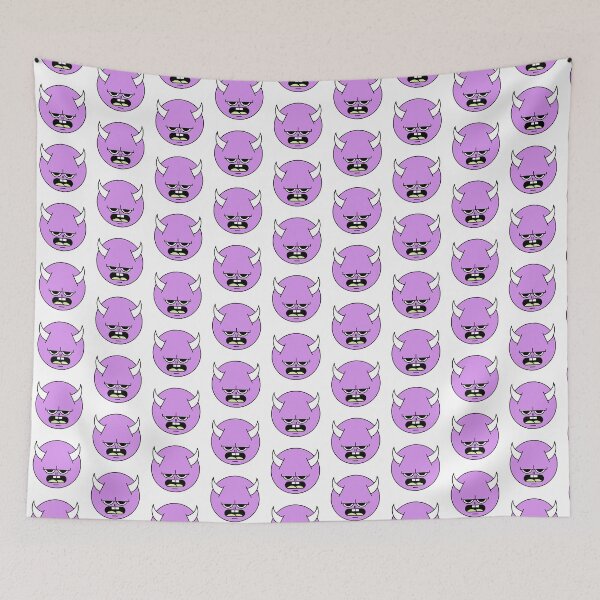 Item preview, Cynical Grumpy Purple Cute Monster Emoji designed and sold by PosterpartyCo.