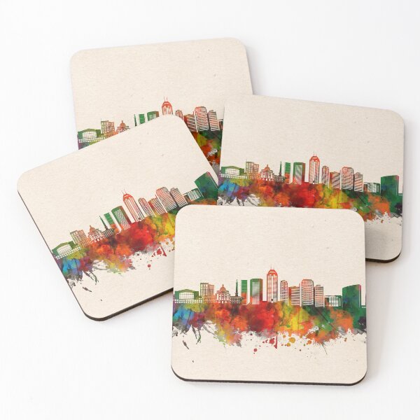 Item preview, indianapolis skyline watercolor 2 designed and sold by BekimART2.
