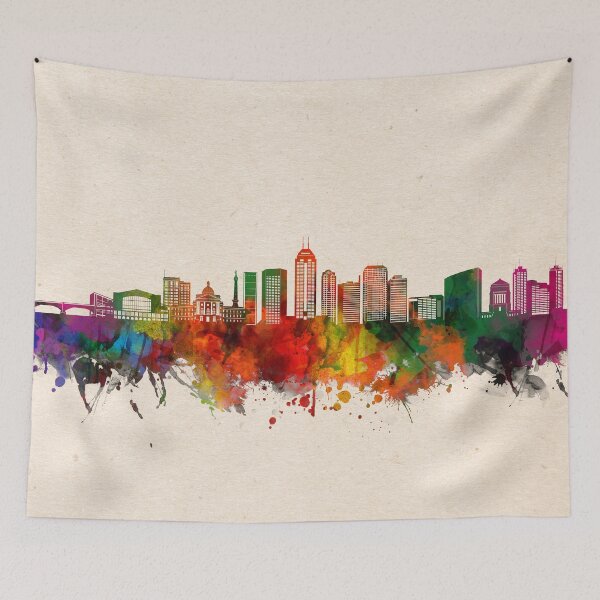 Item preview, indianapolis skyline watercolor 2 designed and sold by BekimART2.