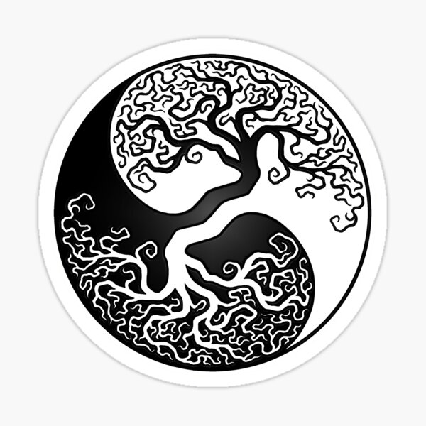 stickers muraux arbre vie arbre yin yang - TenStickers