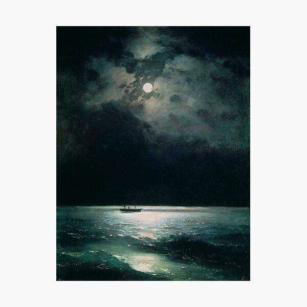 The Black Sea at Night, by Ivan Aivazovsky Photographic Print