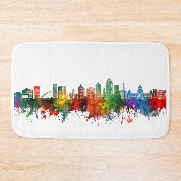 Item preview, des moines skyline watercolor designed and sold by BekimART2.