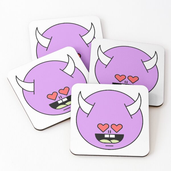 Item preview, Lovestruck Heart Eyes Purple Cute Monster Emoji designed and sold by PosterpartyCo.