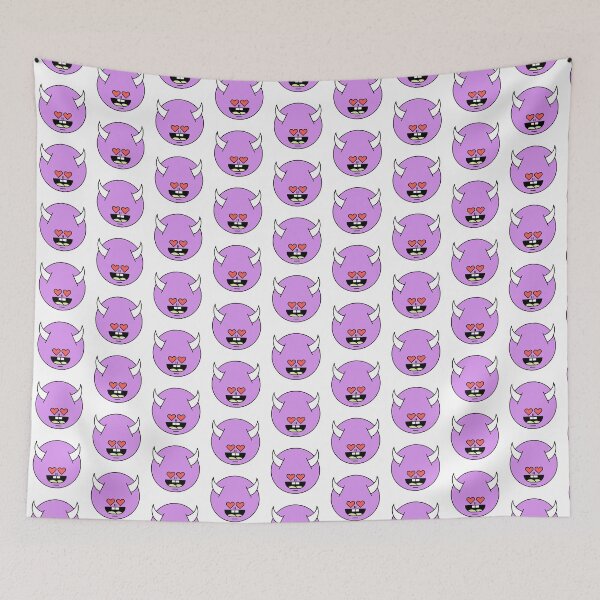 Item preview, Lovestruck Heart Eyes Purple Cute Monster Emoji designed and sold by PosterpartyCo.