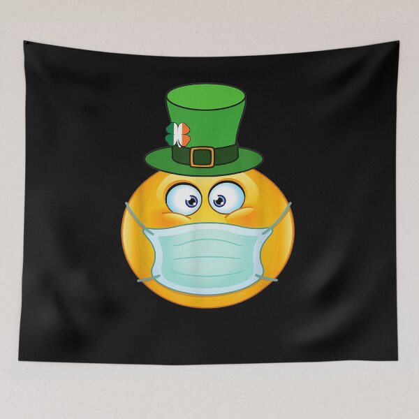 Item preview, St Patrick's Day Face Mask Irish Shamrock On Hat Funny  designed and sold by melisenda.