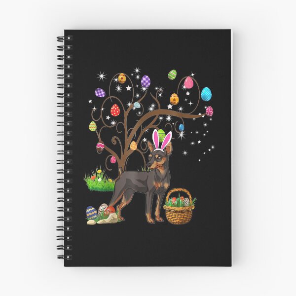 Item preview, Miniature Pinscher Easter Day Eggs Tree Bunny Easter Day  designed and sold by melisenda.