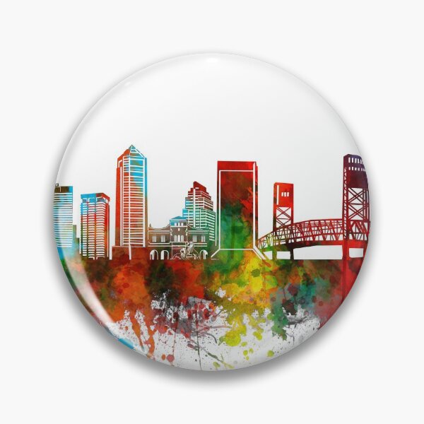 Item preview, jacksonville skyline watercolor designed and sold by BekimART2.