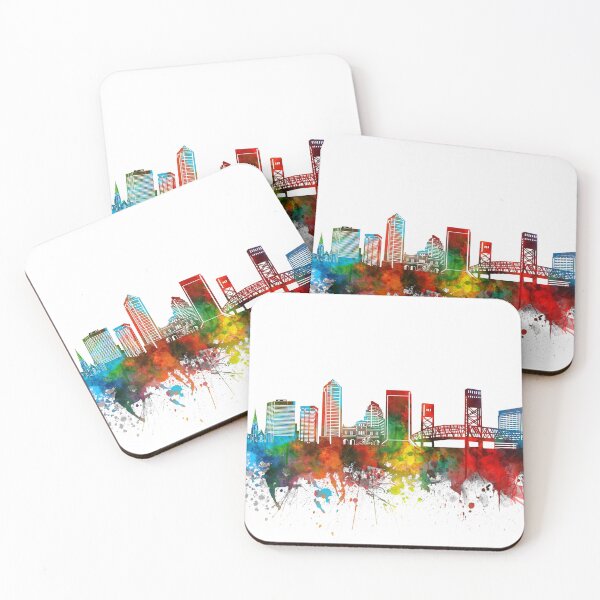 Item preview, jacksonville skyline watercolor designed and sold by BekimART2.