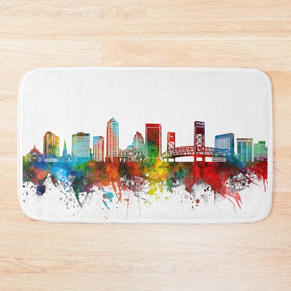 Item preview, jacksonville skyline watercolor designed and sold by BekimART2.
