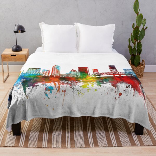 Item preview, jacksonville skyline watercolor designed and sold by BekimART2.