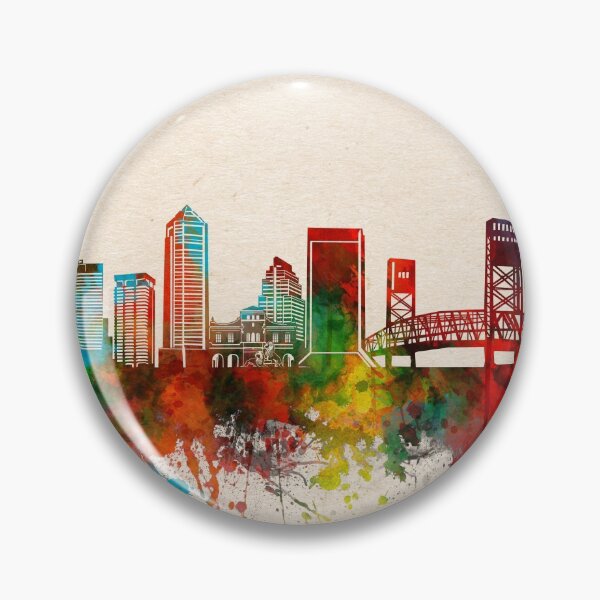 Artikelvorschau, Jacksonville Skyline Aquarell entworfen und verkauft von BekimART2.