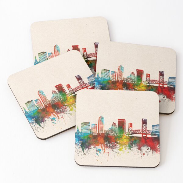 Item preview, jacksonville skyline watercolor designed and sold by BekimART2.