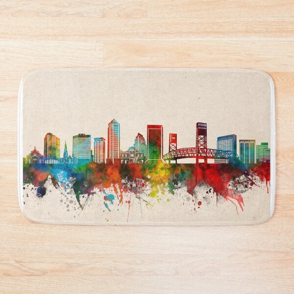 Item preview, jacksonville skyline watercolor designed and sold by BekimART2.