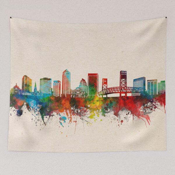 Item preview, jacksonville skyline watercolor designed and sold by BekimART2.