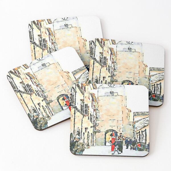 Item preview, Barbarano Romano: street with tower and acrobats designed and sold by Giuseppe Cocco.