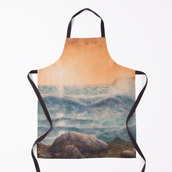 Item preview, Blue ocean sunset on sandy beach and breaking waves designed and sold by Einar Aasen.