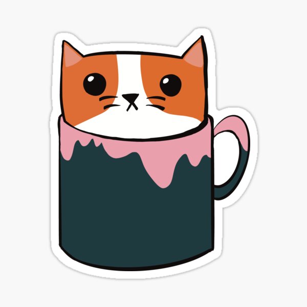 Oscar the Cattuccino Kitten Sticker