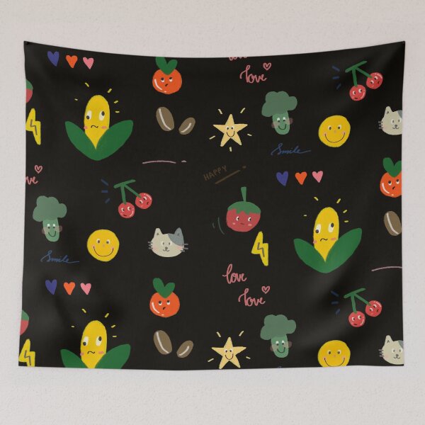 Item preview, Pattern draw fruits and vegetables designed and sold by framefemme.