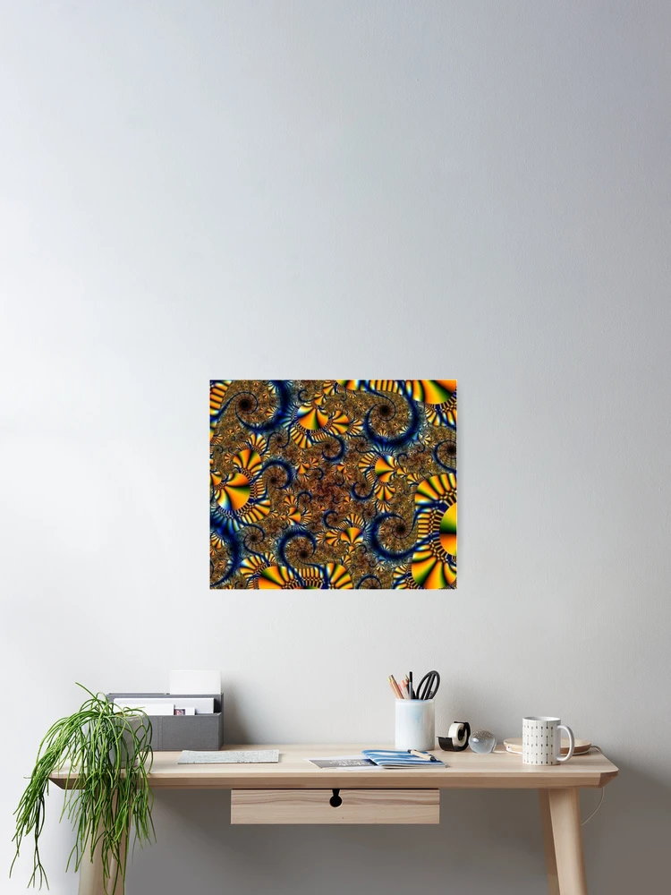 Thumbnail 2 of 3, Poster, Geometric Colourful Psychedelic Ripple Pattern designed and sold by AleksandrChe.