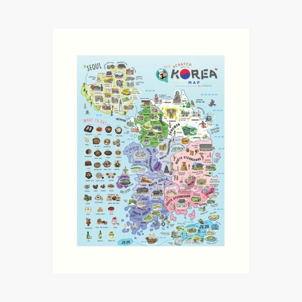 South Korea Map Art Print